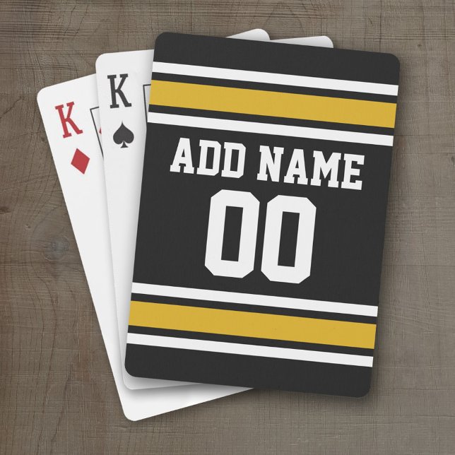 Jeu De Cartes Équipe Jersey avec nom et numéro personnalisés (Personalized Playing Cards - Sporty Stripes)