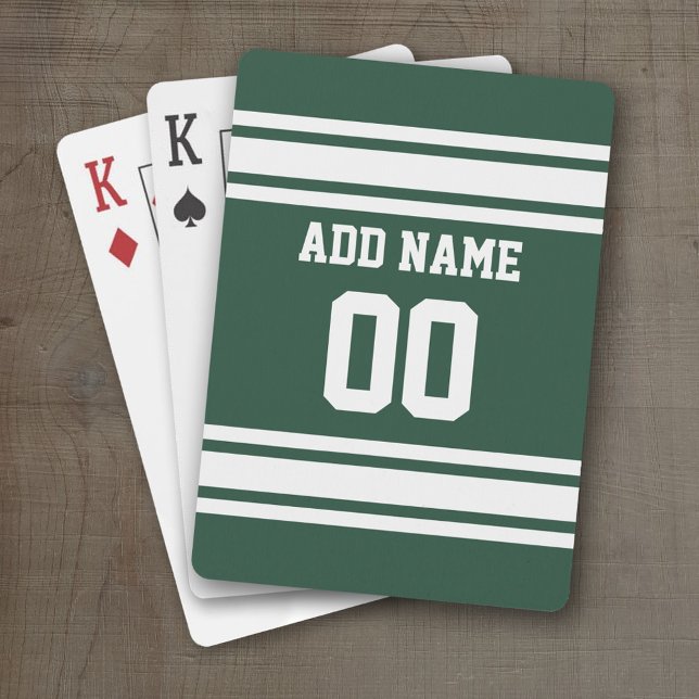 Jeu De Cartes Équipe Jersey avec nom et numéro personnalisés (Personalized Playing Cards - Sporty Stripes)