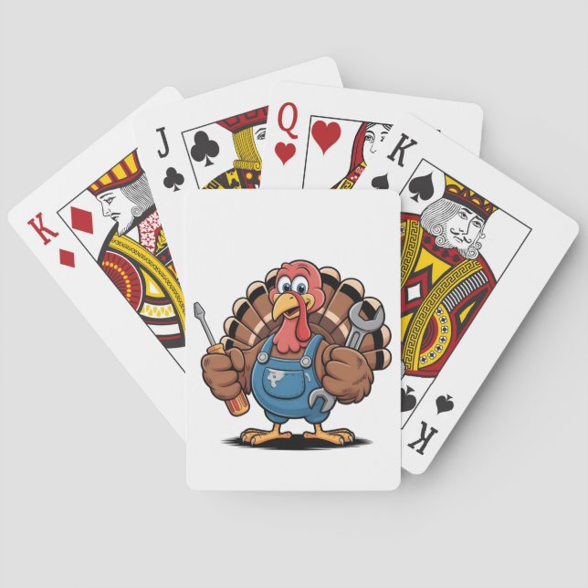 Jeu De Cartes Équipe Mécanique Turquie Gobbler d'action de grâce (dos)