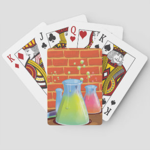 Jeu De Cartes Équipement de science en verre de dessin animé sur