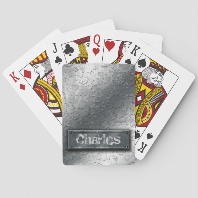 Jeu De Cartes Équipements métalliques avec Étiquette boulonné -A (dos)