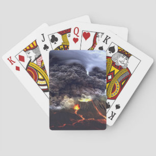 Jeu De Cartes Éruption du volcan sur la montagne
