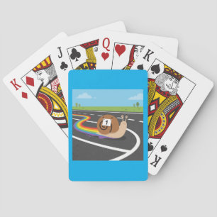 Jeu De Cartes Escargot Coureur de Marathon Mignon Trail Arc-en-C