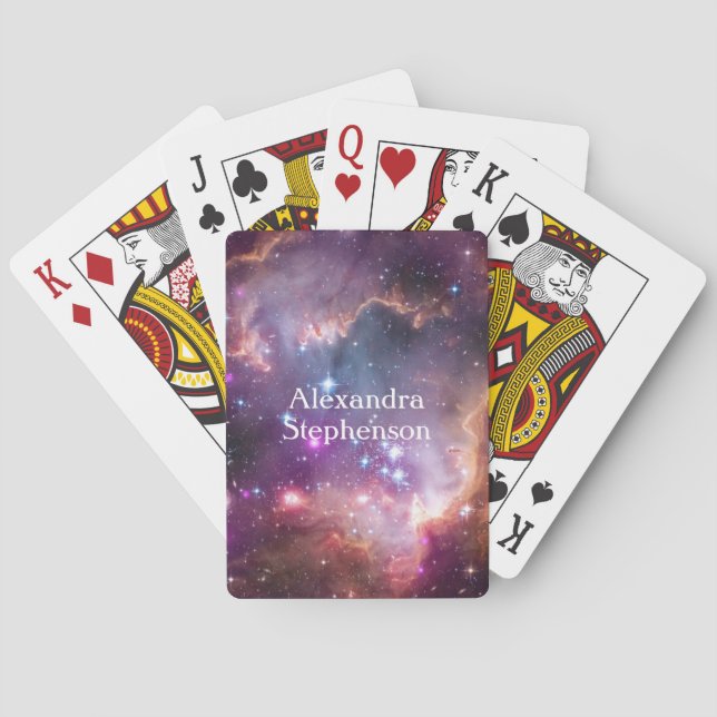 Jeu De Cartes Espace Extérieur Galactique Purple Personnalisé (dos)