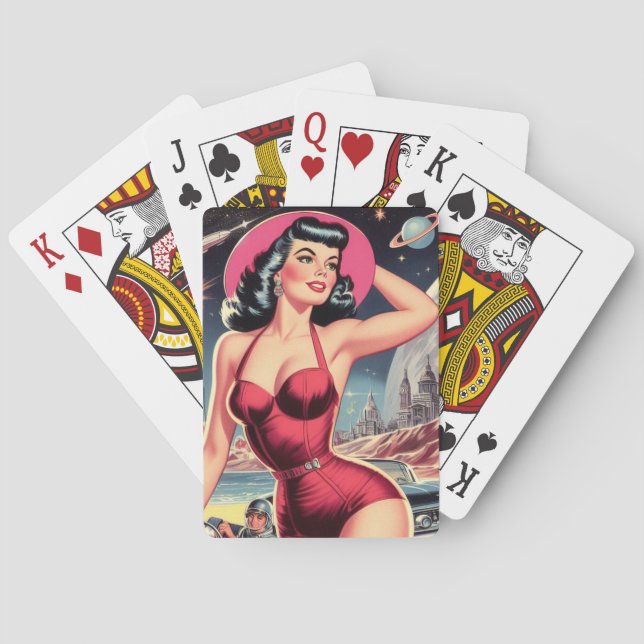 Jeu De Cartes Espace Sci-fi Pin-up (dos)
