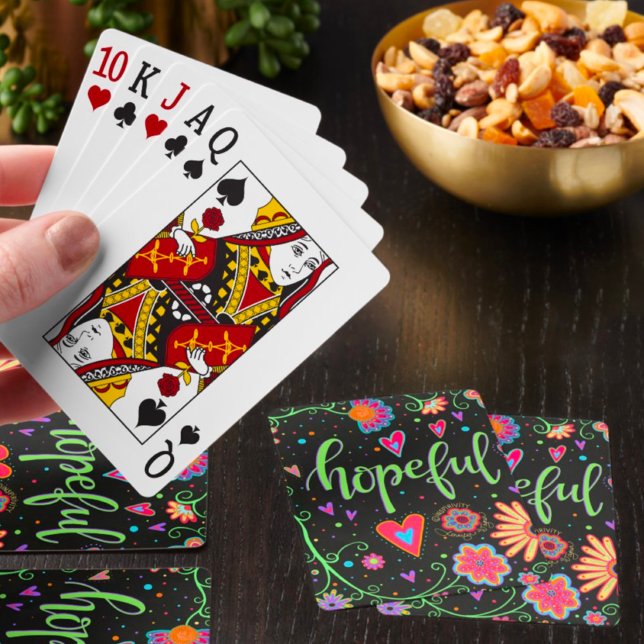 Jeu De Cartes Espérons Plutôt Floral Amusant Inspirivé gai (Créateur téléchargé)
