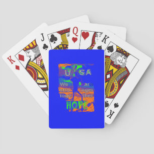 Jeu De Cartes Espoir psychédélique des Etats-Unis : Art Blue Uni