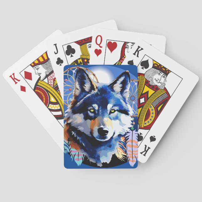 Jeu De Cartes Esprit animal indigène Wolf (dos)