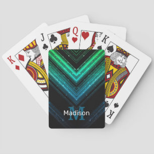 Jeu De Cartes Esquisse en métal brillant vert galaxie chevron Mo