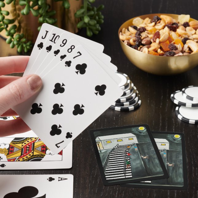 Jeu De Cartes Étapes inutiles Peinture par Alfred Fox (In Situ)