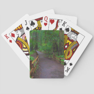 Jeu De Cartes États-Unis, Californie. Chemin parmi les séquoias