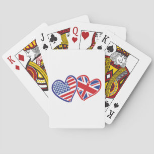 Jeu De Cartes États-Unis et Royaume-Uni dans les coeurs montrer 
