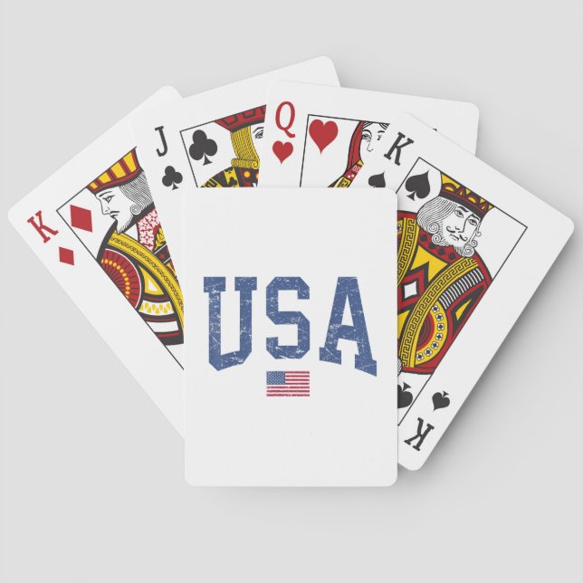 Jeu De Cartes États-Unis Femmes Hommes Enfants Patriotique Améri (dos)
