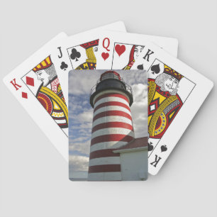Jeu De Cartes États-Unis, Maine, Lubec. Phare de West Quoddy Hea