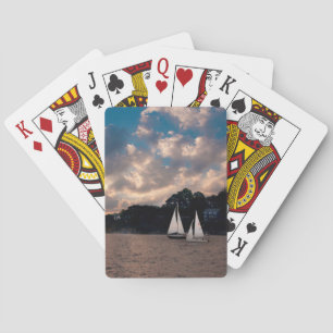 Jeu De Cartes États-Unis, Massachusetts. Voile au coucher du sol