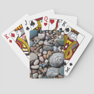 Jeu De Cartes États-Unis, Michigan. Galets polis sur le rivage
