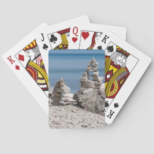 Jeu De Cartes États-Unis, Michigan. Tours de pierre sur la plage