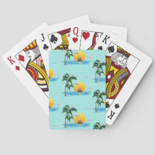 Jeu De Cartes Eté Bateau à voile Coucher de soleil Côte nautique