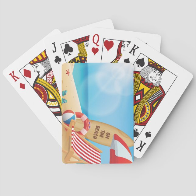 Jeu De Cartes Été cool sur la plage avec planches de Surf (dos)
