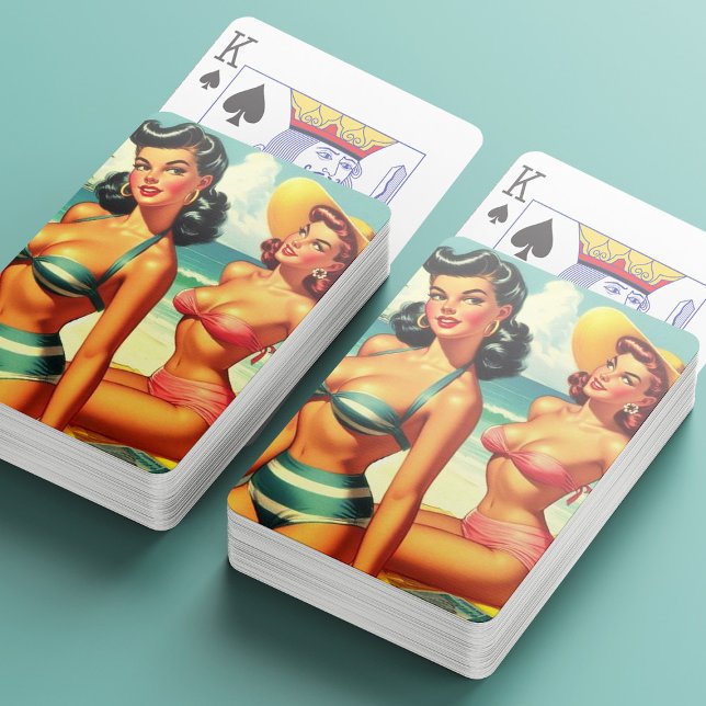 Jeu De Cartes Été vintage Plage Pin Ups (Créateur téléchargé)