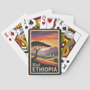 Jeu De Cartes Ethiopie Sunset Travel Art Vintage