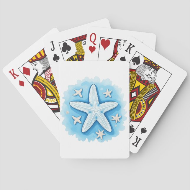 Jeu De Cartes Étoile de mer en bleu (dos)