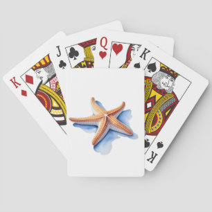 Jeu De Cartes Étoile de mer et silhouette bleue