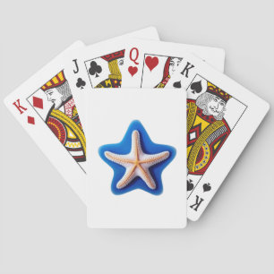 Jeu De Cartes Étoile de mer orange sur fond d'étoile bleue