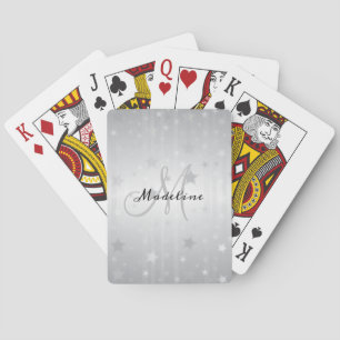 Jeu De Cartes Étoile personnalisée brillante motif argenté 