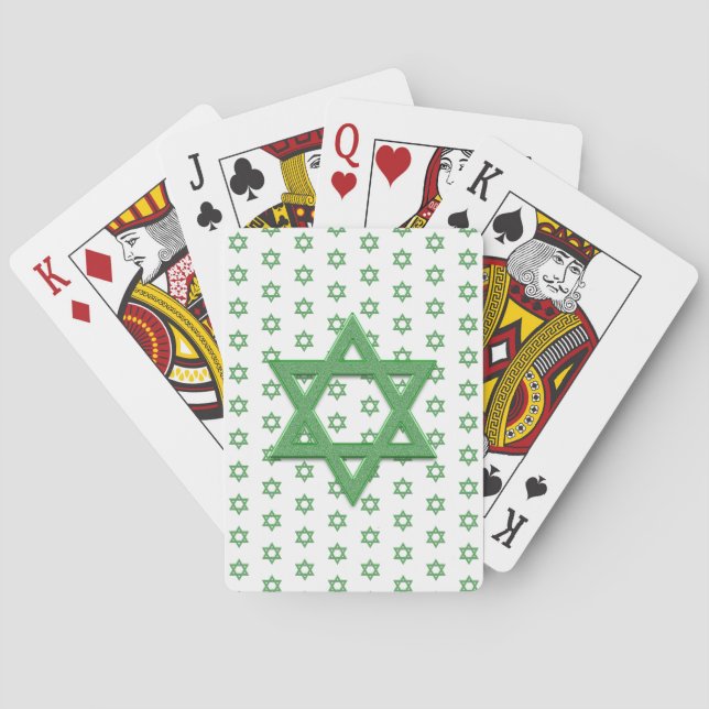 Jeu De Cartes Étoile verte de David sans couture (dos)