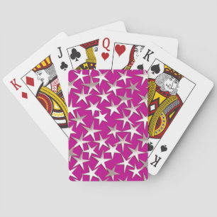 Jeu De Cartes Étoiles argentées sur fond violet améthyste
