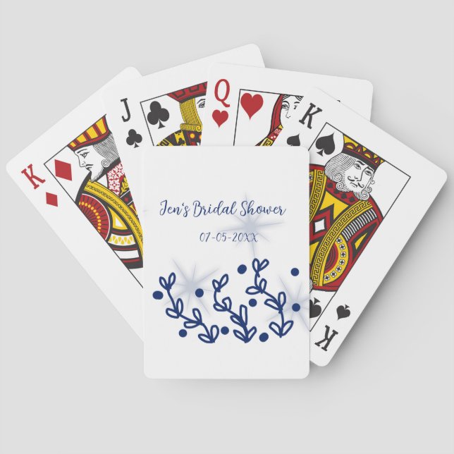 Jeu De Cartes Étoiles bleues feuilles royale luxueuse Baby Showe (dos)