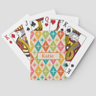 Jeu De Cartes Étoiles du milieu du siècle sur nom de diamants ré