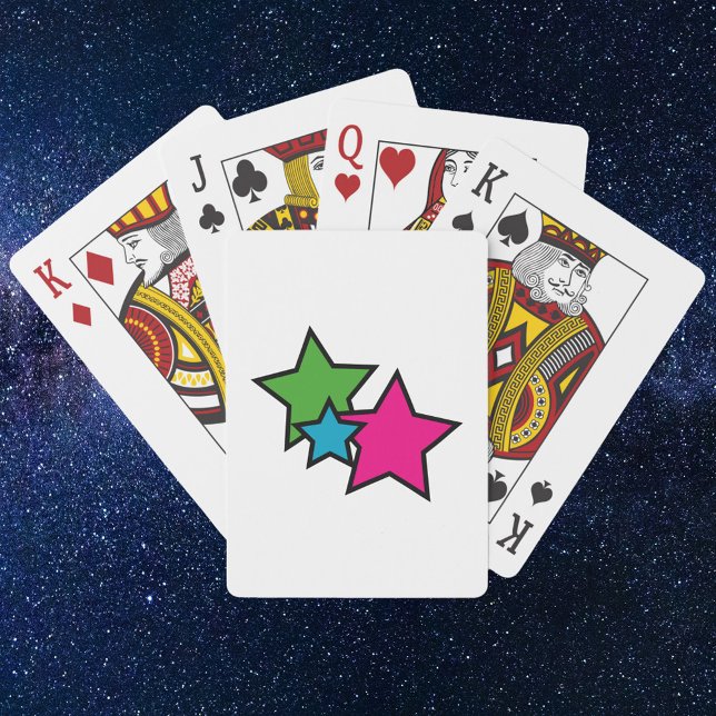 Jeu De Cartes Étoiles Néon Couleur Rose Bleu Vert (Créateur téléchargé)