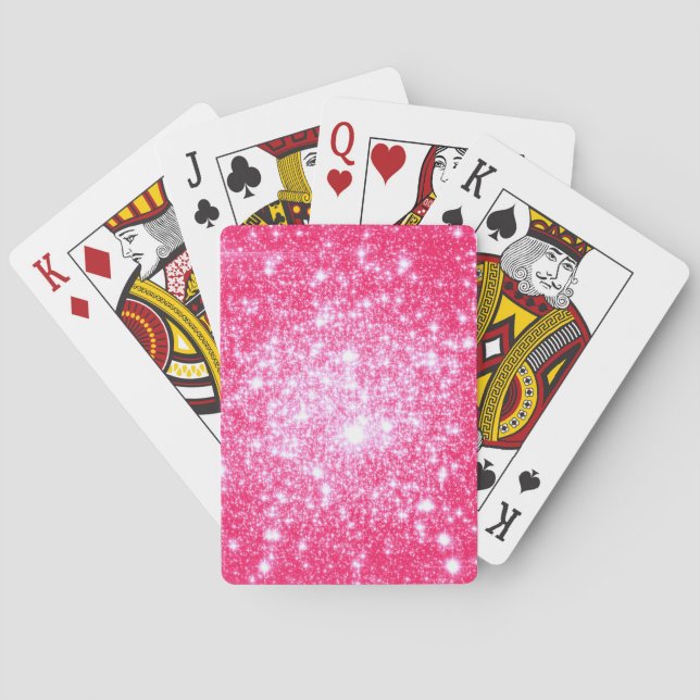 Jeu De Cartes Étoiles roses brillantes (dos)