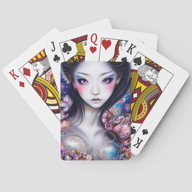 Jeu De Cartes Étonnante Japonaise fille Imaginaire gothique (dos)