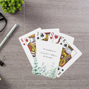 Jeu De Cartes Eucalyptus vert fougères de bois noms mariage