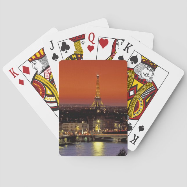 Jeu De Cartes Europe, France, Paris. Vue coucher de soleil sur E (dos)