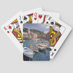 Jeu De Cartes Europe, Italie, Vernazza. Bateaux aux couleurs viv