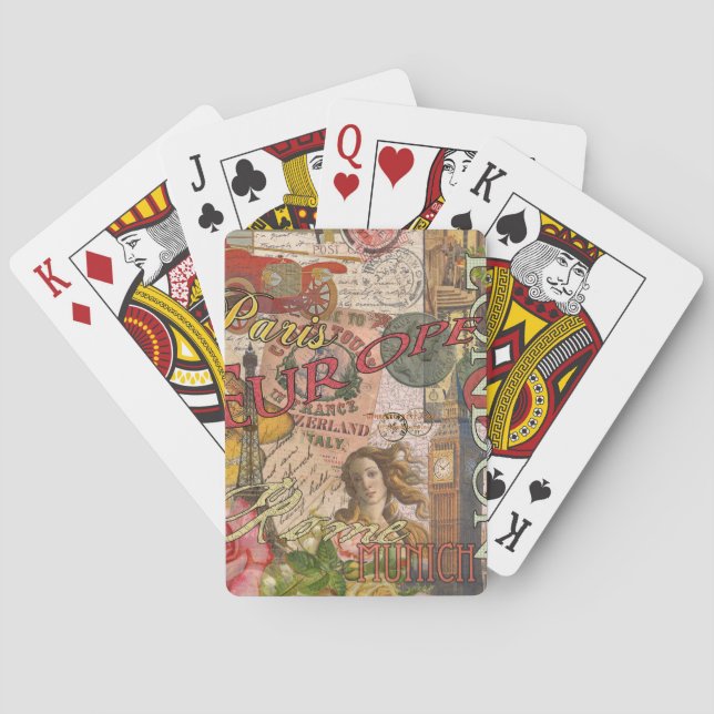 Jeu De Cartes Europe Travel Vintage (dos)