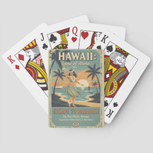 Jeu De Cartes Évasion vintage hawaïenne au pays de l'Aloha vers