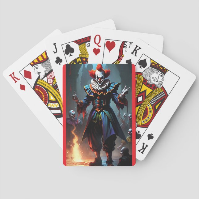 Jeu De Cartes Evil clown poker cards red (dos)