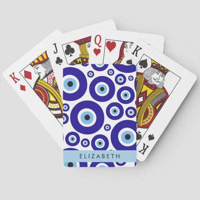 Jeu De Cartes Evil Eye, Greek Eye, Turkish Eye, Mati, Your Name (dos)