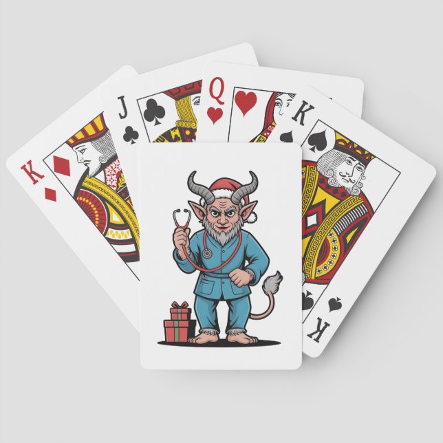 Jeu De Cartes Evil Krampus Infirmière Scrubs Infirmière Noël (dos)