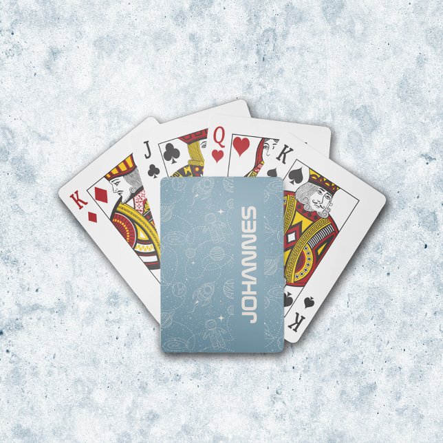 Jeu De Cartes Exploration de l'espace Galaxy Universe Star Perso (Playing Cards - Explore the Universe Soft Blue)