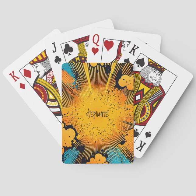 Jeu De Cartes Explosion d'art pop de style comique (8) (dos)