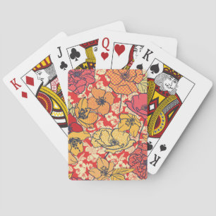 Jeu De Cartes Explosion florale : Tendance Vintage transparente.