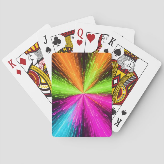 Jeu De Cartes Explosion radiale néon (dos)