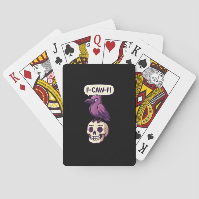 Jeu De Cartes F-Caw-F Crow Skull Halloween Humor Graphic Design (dos)