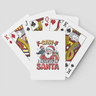 Jeu De Cartes F-Caw-F Je crois en Père Noël Funny Christmas Crow